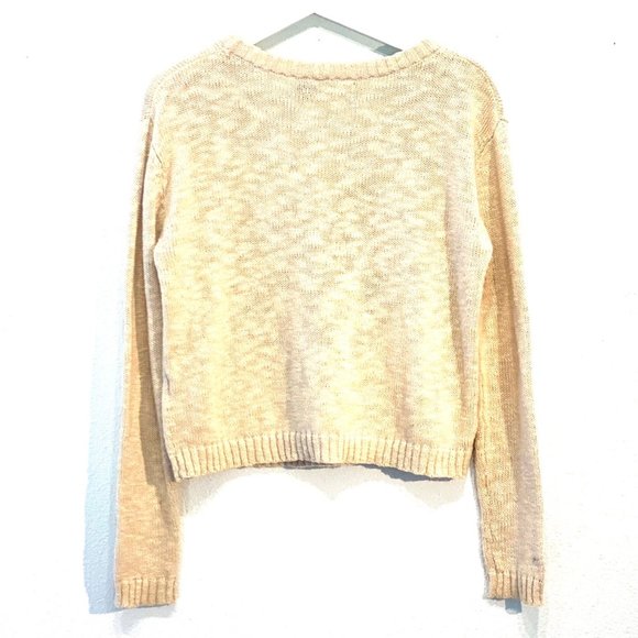 MINKPINK Pink Pride of Place Beige Elephant Knit Long Sleeve Sweater XS - Picture 3 of 9